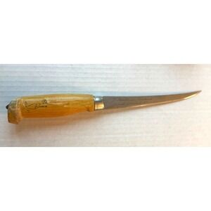 Vintage Rapala Fish Fillet Knife J Marttiini Finland 6" Blade Wood Handle